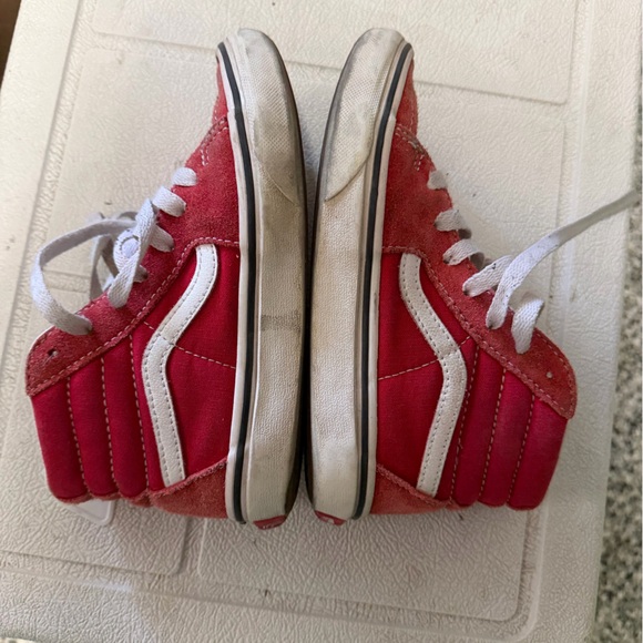 Vans Kids Red & White High-Top Skate Sneakers size 1.0 or 13 - Picture 4 of 8